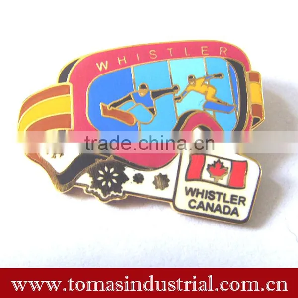 Countries Crossed Aluminium Material Laos National Flag Shape Lapel Pin Badge photo-5