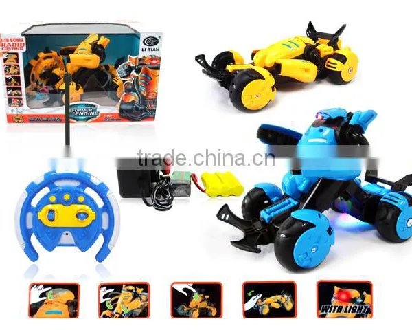 Good Selling! R/C Car,China Children Toy Strong Stability Plastic Toy R/c Deformation Robot Stunt Sports Car With Ligth photo-2