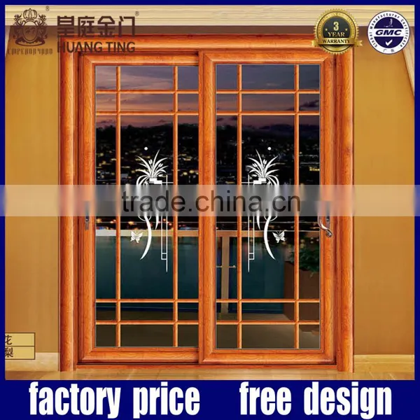 Aluminum Frame Glass Grill Door With Sliding Door Roller