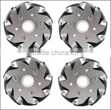 (4 Inch)100mm Aluminum Mecanum Wheels Set Basic ( 2 Left, 2 Right) for Robot Car 14162 photo-2