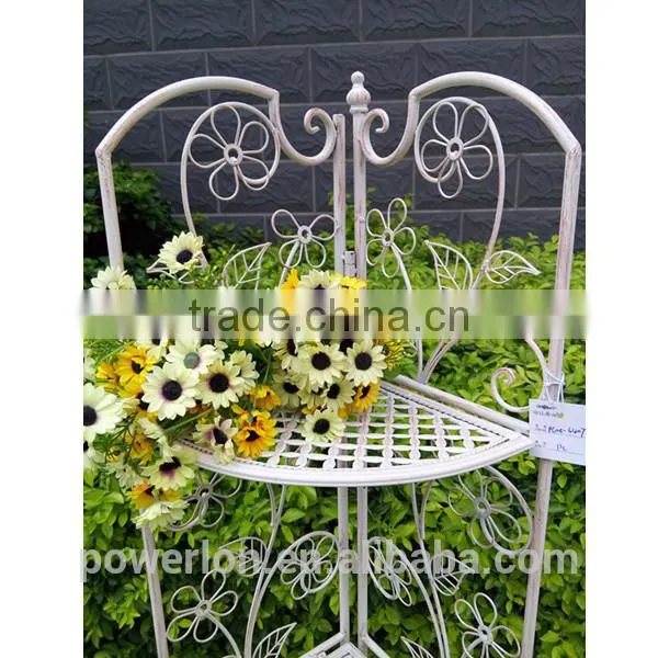 Nicely Vintage Wrought Iron Foldable 4 Tier Corner Shelf For Home Decoration Indoor and Outdoor photo-2