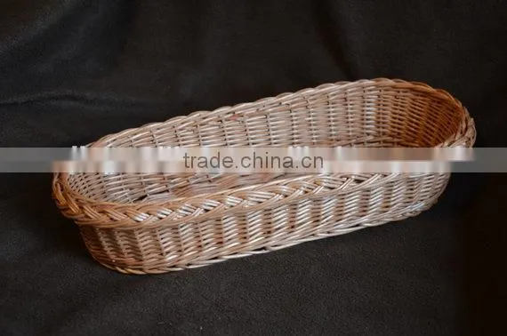 Long Bread Basket, Small Wicker Basket, Handmade Willow Fruit Basket, Table Centerpiece Basket, Small Wicker Storage Basket photo-3