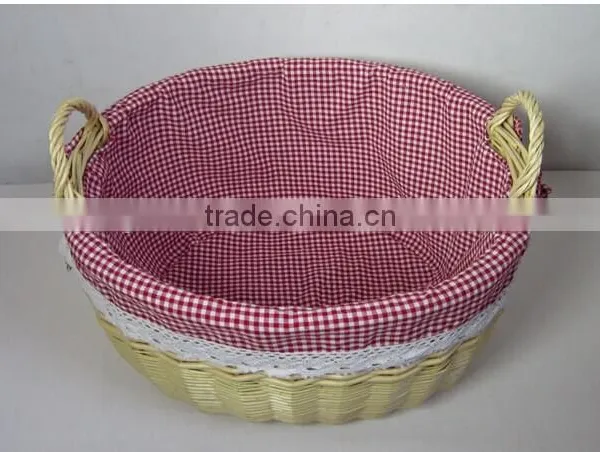 Wholesale Wicker Small Round Storage Home Decoration Baskets With Liner Small Willow Baskets for Baby photo-4