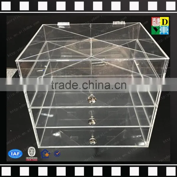 2016 Customized Deluxe Diamond Handle Clear Acrylic Makeup Organizer With 7 Drawer photo-2