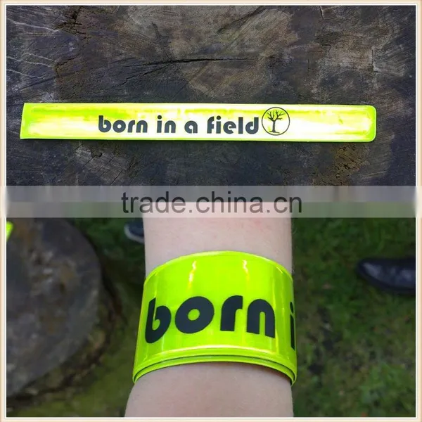 2 x High Visibilty Slap Band Reflective Safety Flo Yellow hi Viz Adult Children photo-3