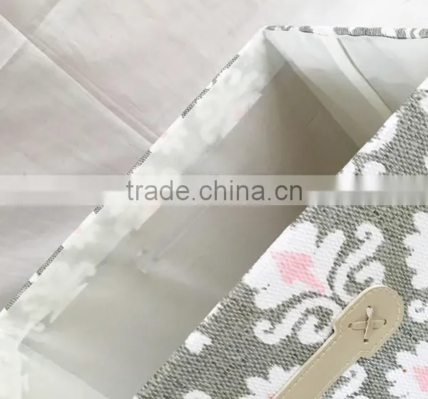 Household Decorative Foldable Paper Cloth Basket With Handle photo-4