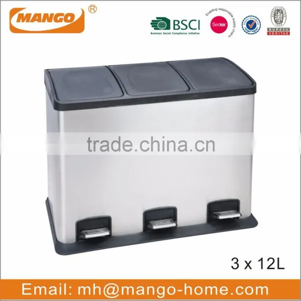 40L Two Compartments Stainless Steel Recycle Bin photo-5