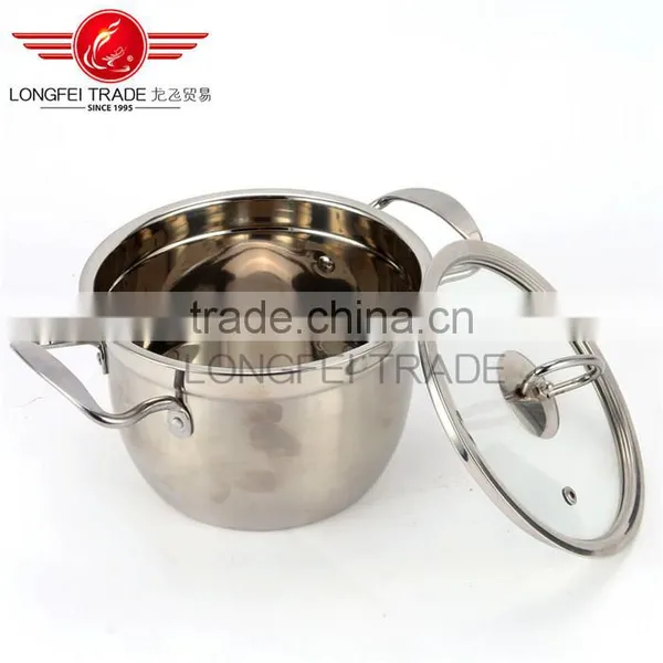 Longfei Stainless Steel Handle Hign Pot/ Stock Pot/ Soup Pot With Glass Lid photo-4