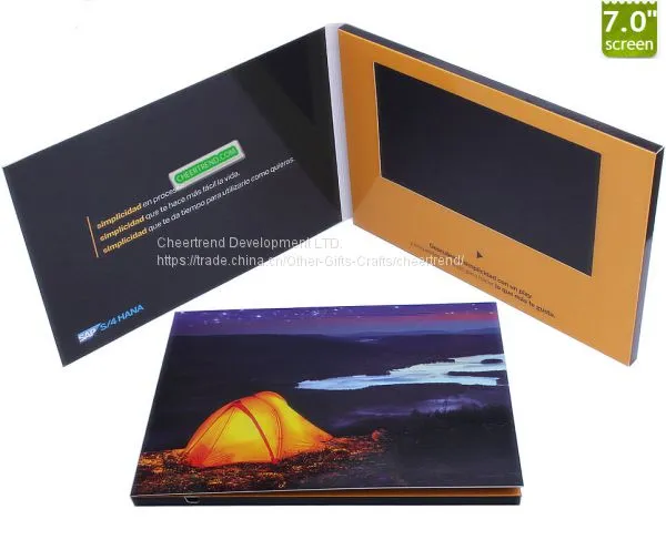 Промо-видео в печатном брошюре с 7-дюймовыми LCD звуковыми модулями и аккумулятором для перезарядки photo-5