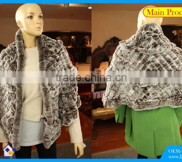 High Quality Knitted Rex-Rabbit Shawl photo-3