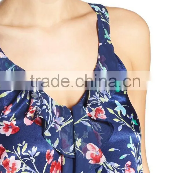 Latest Modal Romatic Nightgown for Women Sleepwear Long Satin Silk Floral Printed Pajamas Wholesale Custom High Quality photo-5