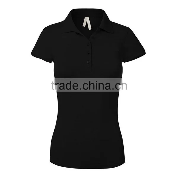 Good Quality Work Wear Design Sport Gym Clothes Heather Grey Gray Women Short Sleeve Cotton Polo Shirt Design With Combination photo-4