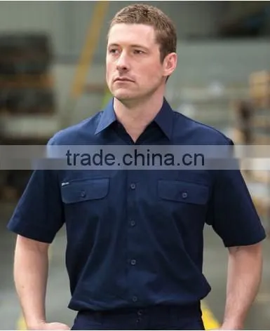 COTTON WORKIng UNIFORM HI VIS SHIRT OPEN FRONT LONG SLEEVE WORKWEAR SHIRTS photo-6