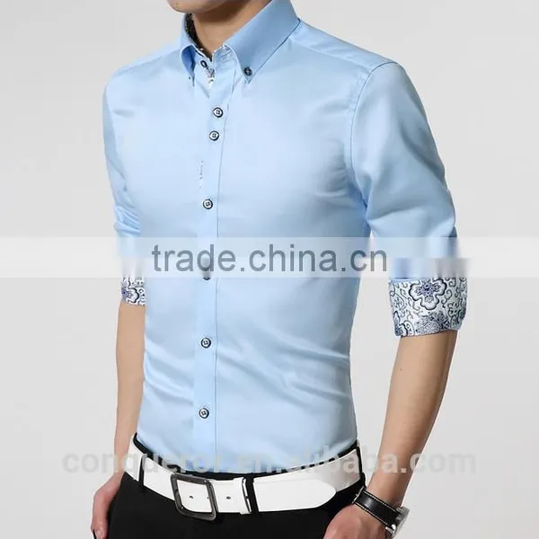 Fashion Cotton Slim Fit Custom Men Shirt (201501) photo-4