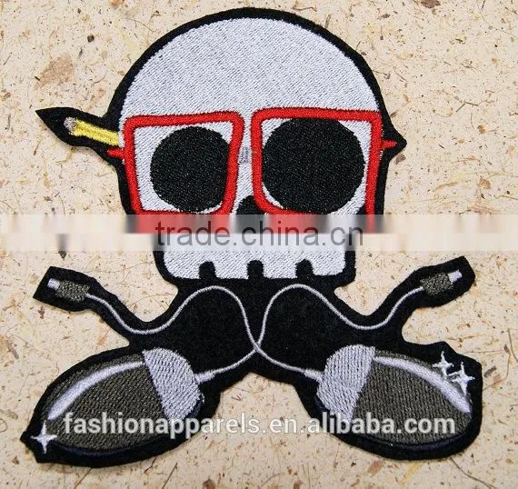 Custom High Quality Embroidered Creative Skulls Patch for Clothes Embroidery Patch Made in China Choose Size/color photo-5