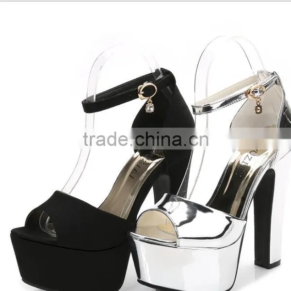 Zm50324b Summer New Style Chunky Heels Ladies Sandal 14cm Women Shoes High Heels photo-2