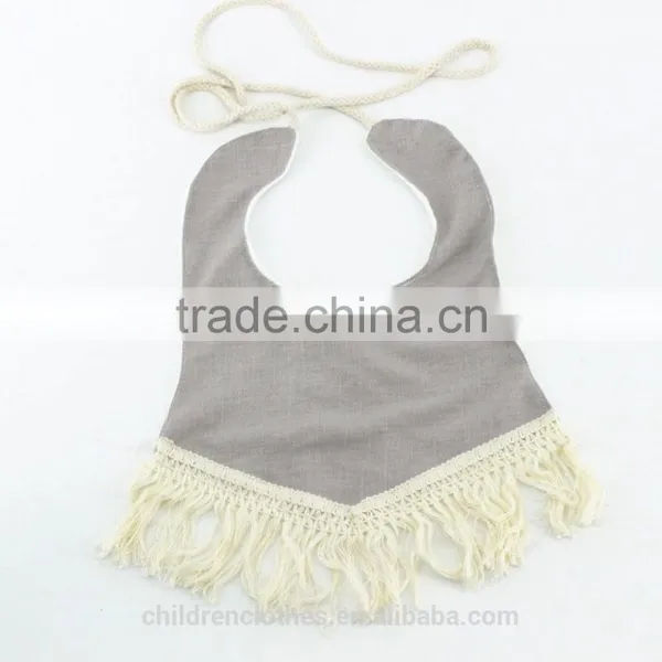 High Quality Garment Newborn Baby Clothes Linen Tassles Baby Bibs