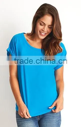 Next Level Apparel Women's Roll Sleeve Dolman Tee - 60% Combed Ring-spun, 40% Polyester Jersey and Comes With Your Logo photo-2