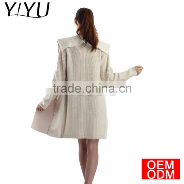 Wholesale 2017 Fall Winter Women Turndown Collar Knitted Long Cardigans Sweater photo-5