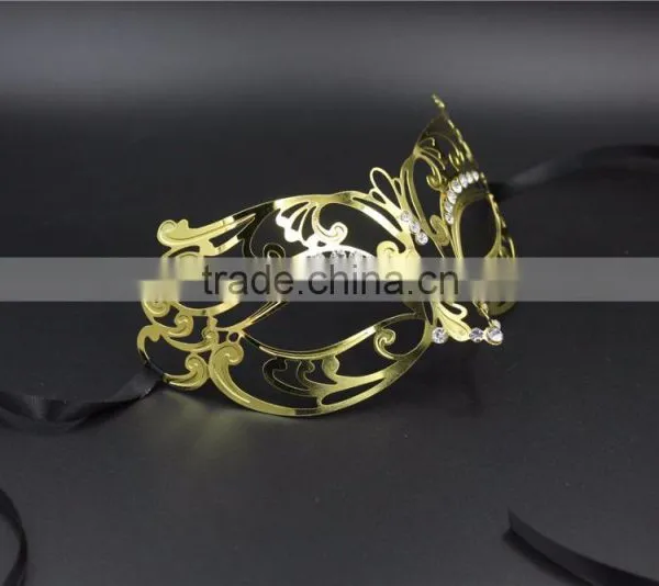 Metal Filigree Venetian Masquerade MardiGras Party Diamante Eye Mask photo-2