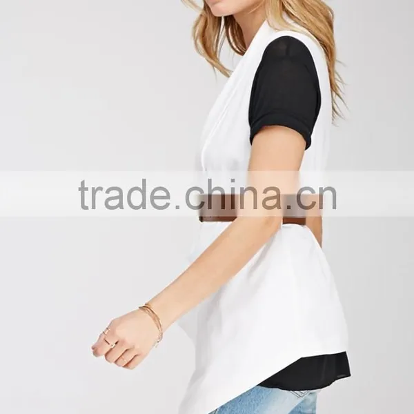 Fully Lined Sleeveless Longline Women Vest Lightweight Vest 2015 photo-3