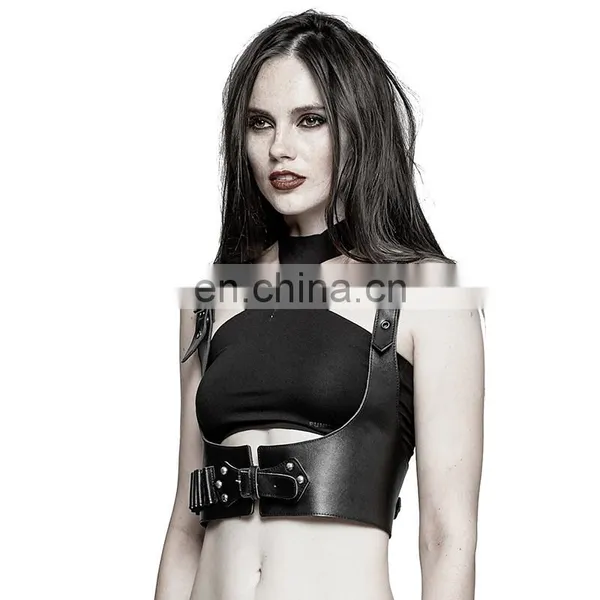 Gothic Punk Rave Hard Leather Underbust Harness S-205 photo-3