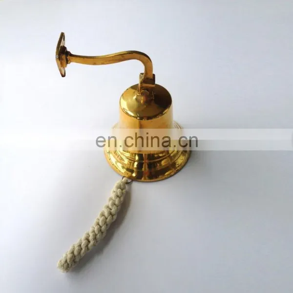 Nautical Brass Ship Bell Solid Brass Bell 5 Inch Bell With Rope Lanyard