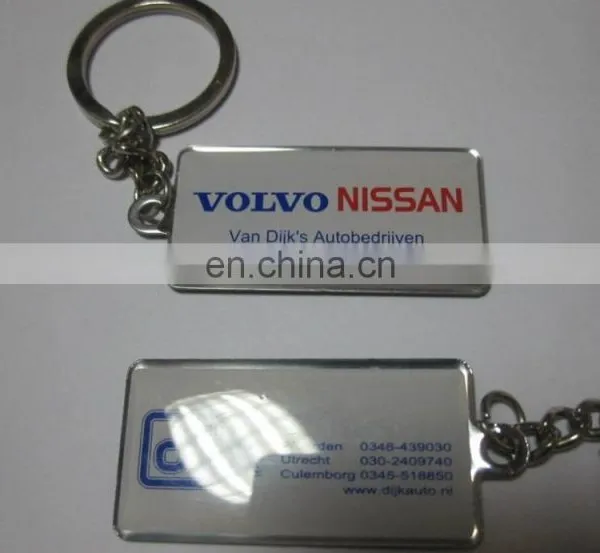 Cut Shape Promotional Metal Custom Keychain Logo Printing With Epoxy photo-5