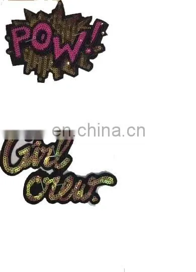 Eco-Friendly Feature and Embroidered Sequin Letter Word Applique photo-2