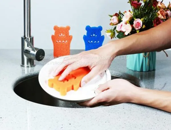 2020 Hot Sale Custom Clean Sponge Clear Kitchen Silicone Sponge Rubber Ball photo-3