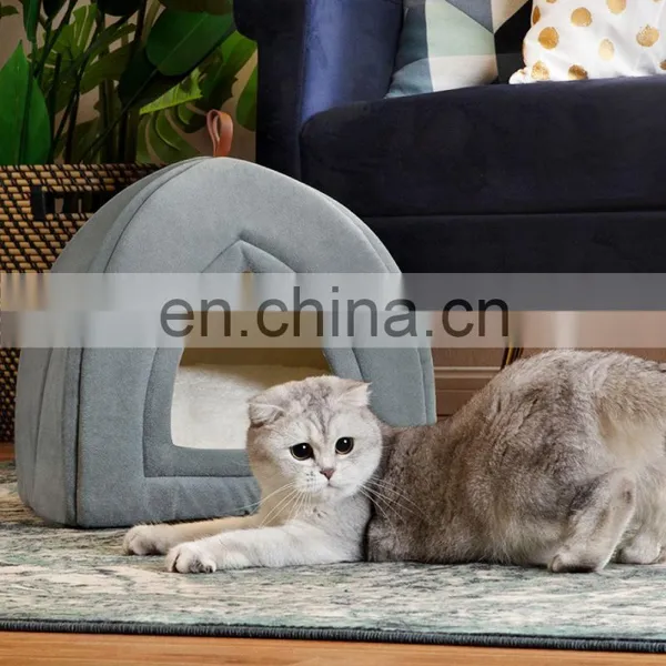 2020 Multi-purpose Foldable Nonskid Cotton Large Slumber Cat Tent Cave Bed photo-3