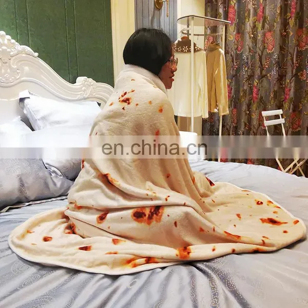 7 Foot Diameter 84 Inches 300 GSM Fabric Plush Giant Tortilla Novelty Adult Burrito Style Blanket photo-2