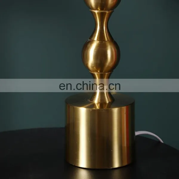 Nordic Creative Metal Base Design High-end Black Cotton Lampshade 10 Inch Bedroom Bedside Warm Table Lamp photo-4