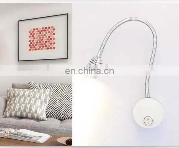 Led 1w 110v 220v Wall Mounted Hotel Bedroom Bed Headboard Warm White and Cool White Reading Lamp photo-3