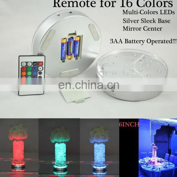 6 Inch Crystal 7 Colors Changed Led Light Base With Rechargeable Battery photo-3