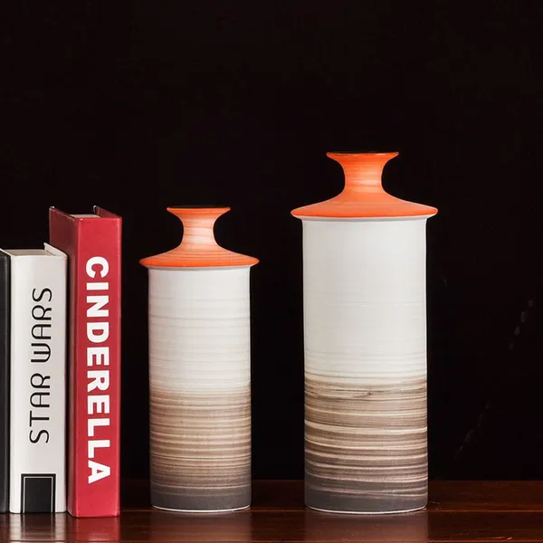 European Hand Made Paint Creative Jingdezhen Ceramic Vase For Hotel Office Decor photo-2