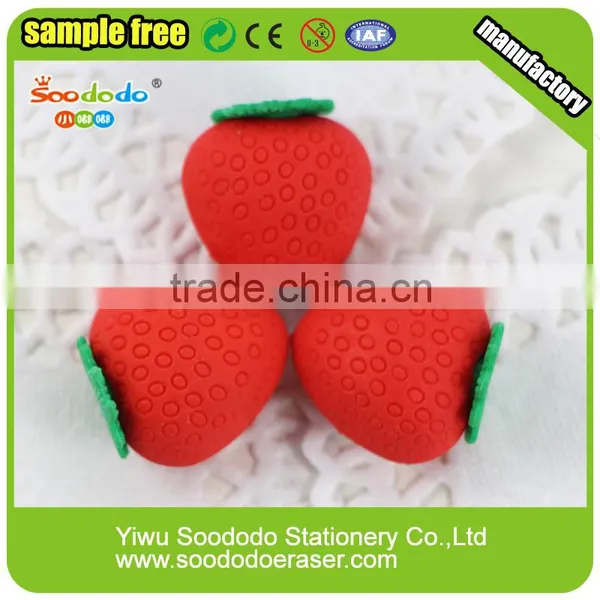New Arrival Novelty Strawberry Shape Mini 3D Eraser photo-5
