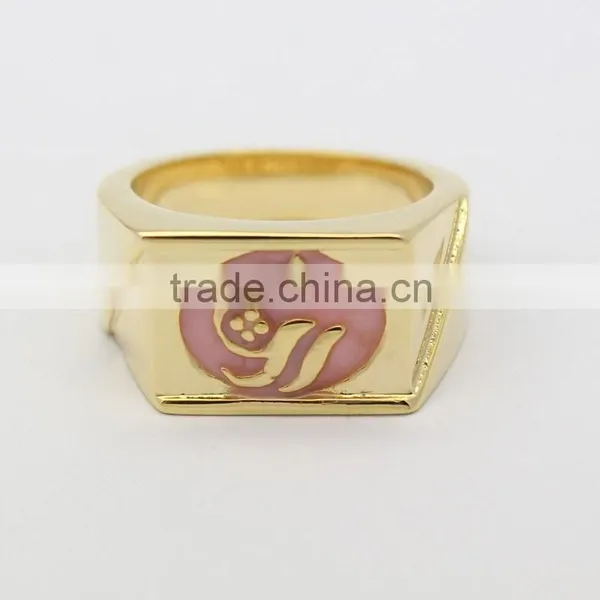 Promotional Enameled Stainless Steel Men Stamp Ring photo-4