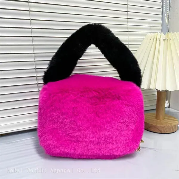 40Plush Bag Carry-on Bar One Shoulder Diagonal Chain Bag Fashion Trend Furry Autumn Bag photo-2