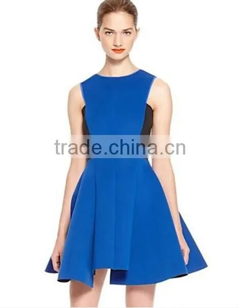 2015 OEM Women's Dresses Color Matching Vest Dress Evening Dress Made in China photo-4