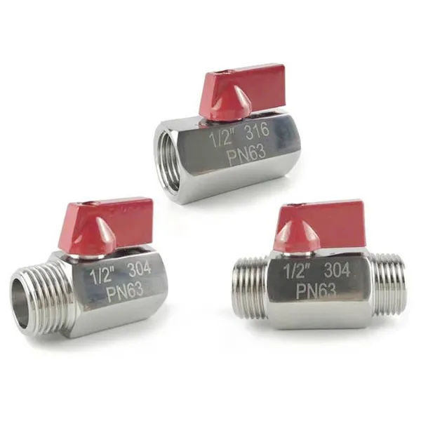 304 Stainless Steel Mini Ball Valve With Hexagonal Double Internal and External Threads, Micro Small Ball Valve, Dn8 my Dream Field