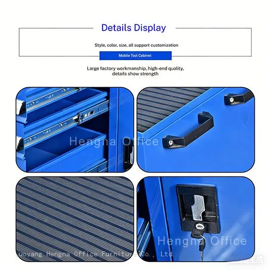 Heavy Duty Rolling Tool Cart With Silent 360° Casters, Removable Pegboard & Lockable Cabinet for Auto Repair Shop photo-3
