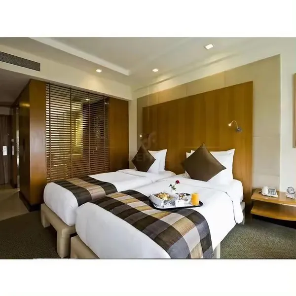 European Home Master Bedroom Furniture Set Modern and Simple Design Solid Wood Storage Bed for Hotel or Rental Use photo-4