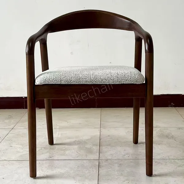Antique Luxury Solid Wood Dining Chair Wooden Frame Chair With Leather Cushion for Dining Room Restaurant Cafe Hotel