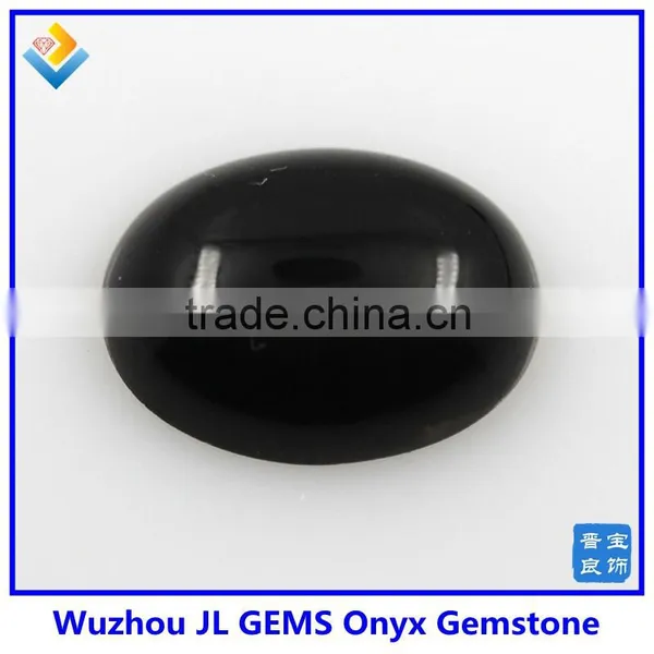 Wholesale High Quality Natural Black Onyx Gemstone , Oval Cabochon Black Agate Stone photo-3