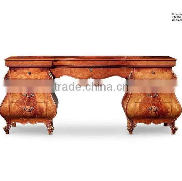 Classic Arab Design Office Furniture Solid Wood Office Desk and Chair European Style Bookcase photo-3