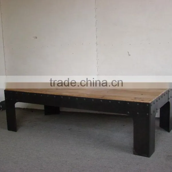 Fir Furniture With a Metal Vintage Coffee Table