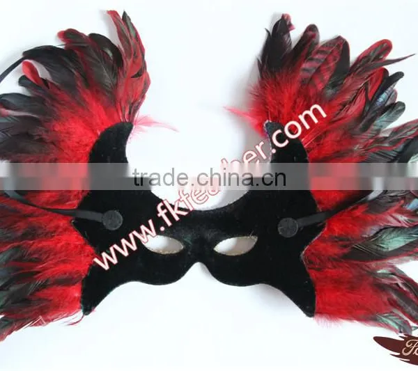 New Products 2016 Big Beautiful Design Red Cock Feather Mask And Venetian Mask For Birthday Party Mask Decoration photo-5