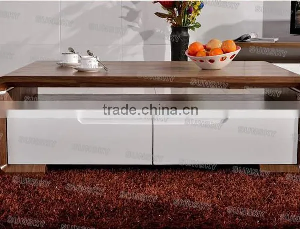 Hot Selling Design MDF Coffee Table With White Drawers 1456A photo-3