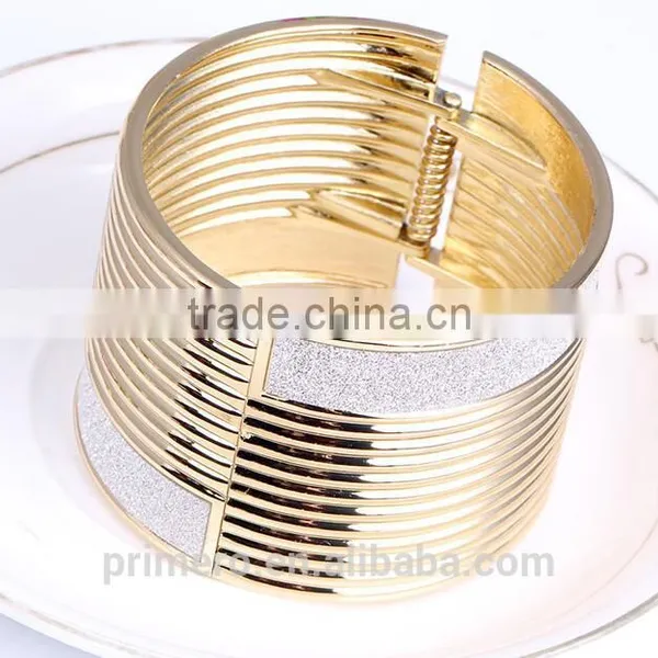 New Punk Gold Plated Bangle Jewelry Sticker Color Wider Cuff Bracelets For Women photo-5